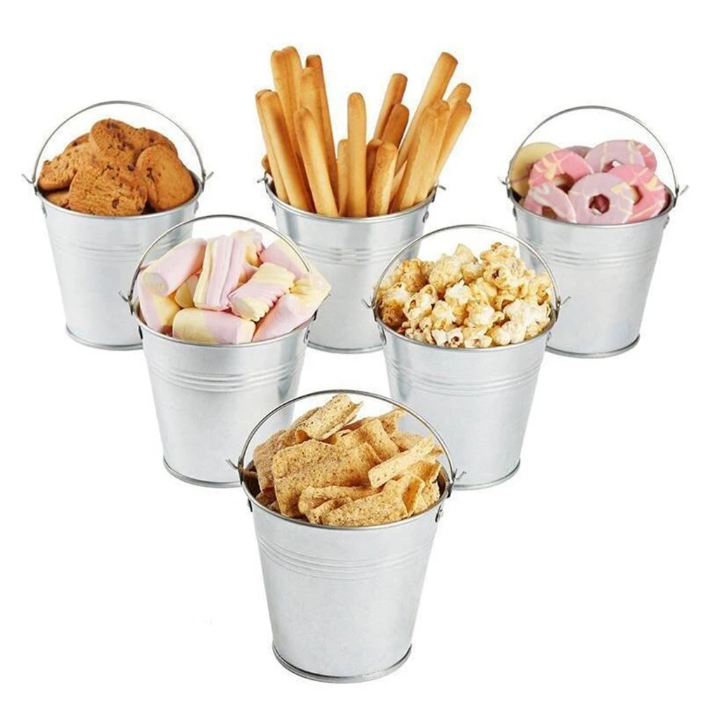 1pc 304 Stainless Steel Ice Bucket Icing French Fries Snack Bar Buckets Dessert Barrel Food Hotel Restaurant Tableware | Дом и сад