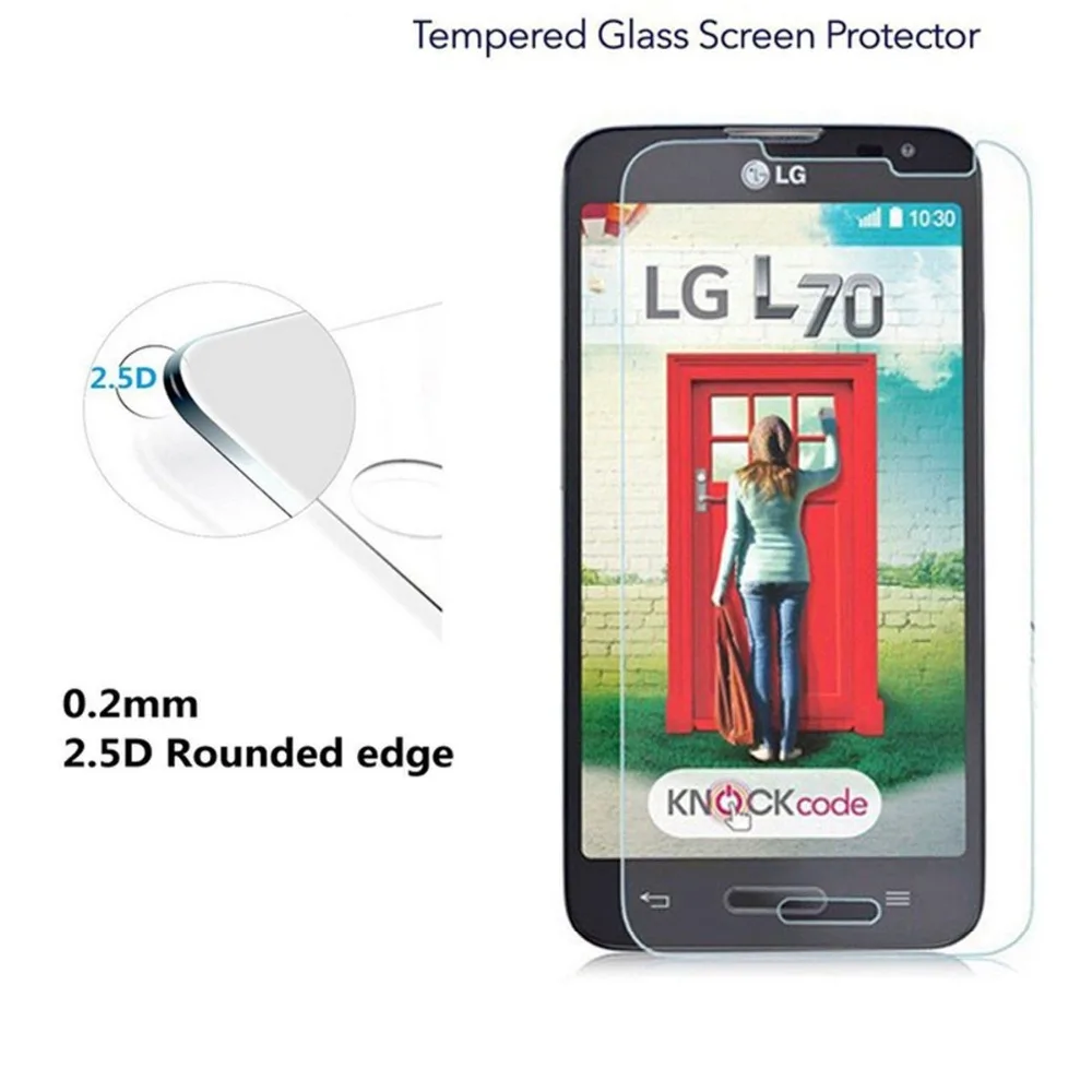 С уровнем твердости 9 H HD 2.5D закаленное Стекло es для LG Optimus L70 D325 MS323 Экран протектор