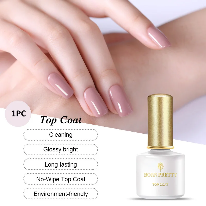 No Wipe Top Coat BORN PRETTY Base Top Coat Gel Nail Polish 6ml Matte Gel Gel Varnish Manicure Reinforcement Gel Peel Off Varnishe Nail Art Design - Цвет: No Wipe Top Coat