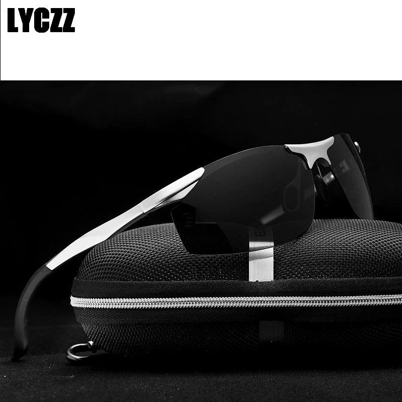 LYCZZ Высокое качество алюминиевый сплав магния солнцезащитные очки мужские