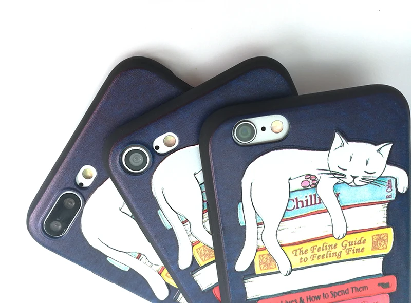 Misscase рельеф 3D милый кот Телефонные чехлы для iphone 8 7 6 S плюс TPU Мягкие силиконовые