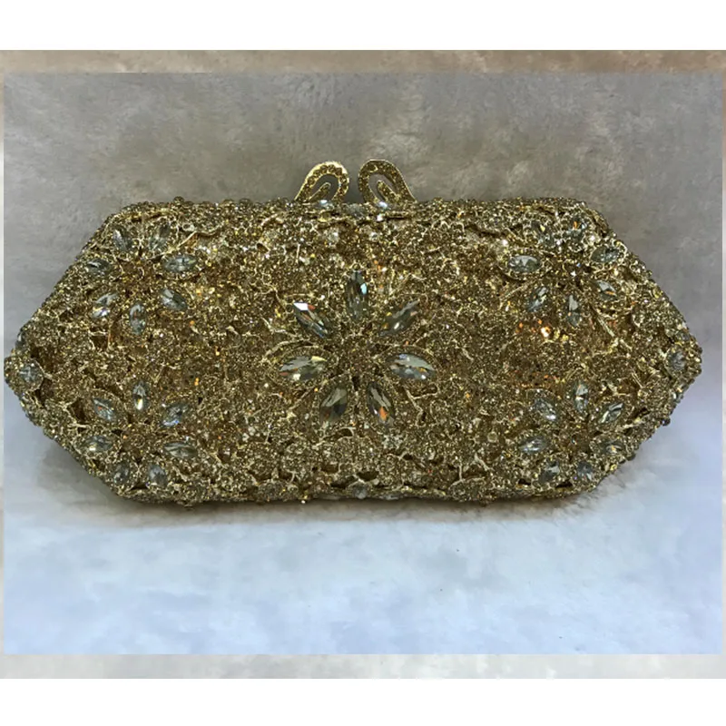 Золотая/красная/Серебристая Сумочка с кристаллами и бриллиантами Коктейльные