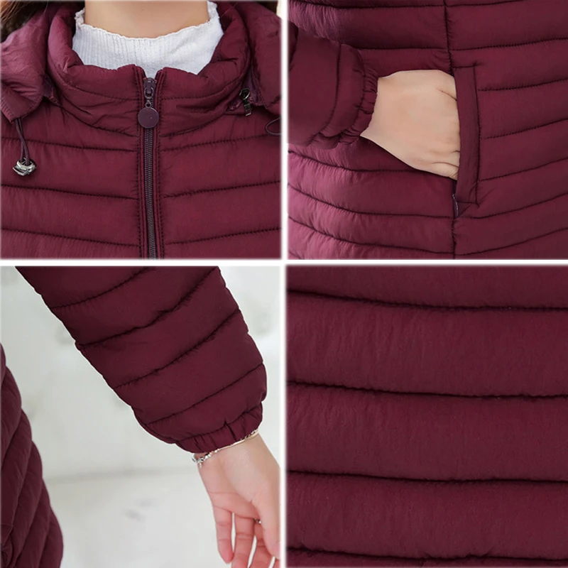 Сплошной цвет с капюшоном Большие размеры 3XL 4XL jaqueta feminina Inverno длинные женские