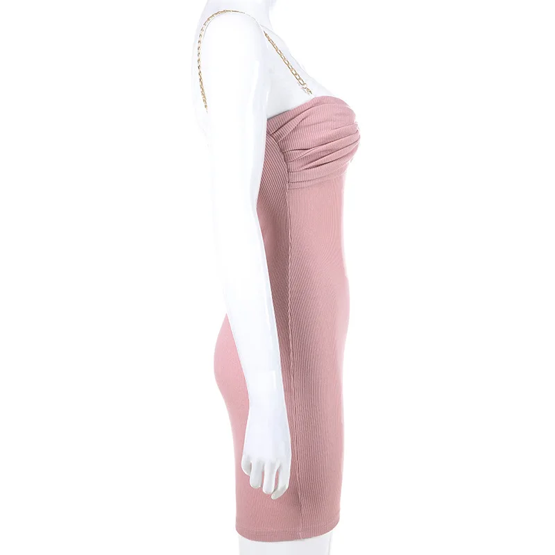 Женское мини платье на бретельках элегантное плиссированное без бретелек с