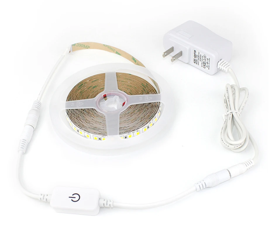 С регулируемой яркостью Светодиодные ленты 12V 4040 SMD Светодиодные ленты e 300 светодиодный 600 светодиодный сенсорный диммер переключатель 110 V-220 V 2A Питание для внутреннего Кухня светильник