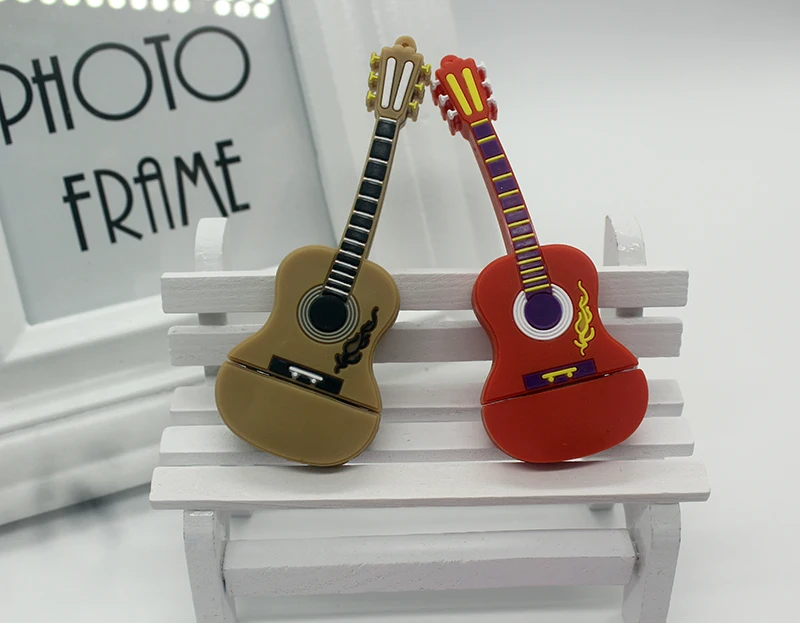 Мультфильм Гитары флешки 128 ГБ USB Flash Drive 64 накопитель 32 16 8 Силиконовые музыка