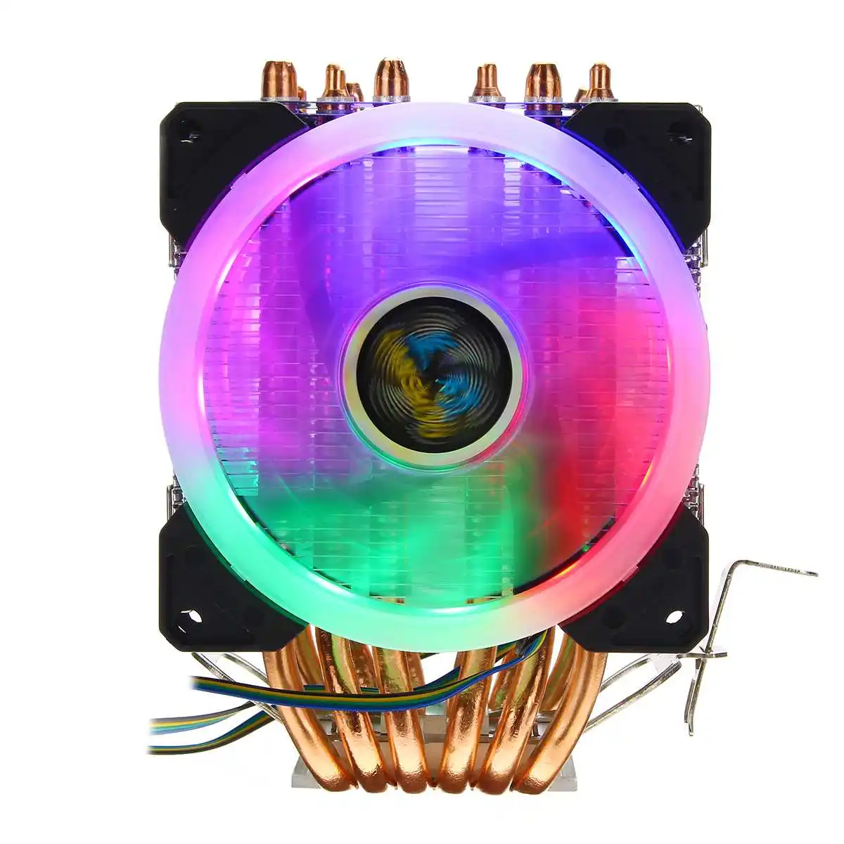 Процессор кулер 6 тепловые трубки RGB светодиодный бесшумный вентилятор 4pin вентилятор процессора Охлаждающий радиатор ЦП кулер вентилятор охлаждения для Intel 775/1150/1151/1155/1156/1366 для AMD
