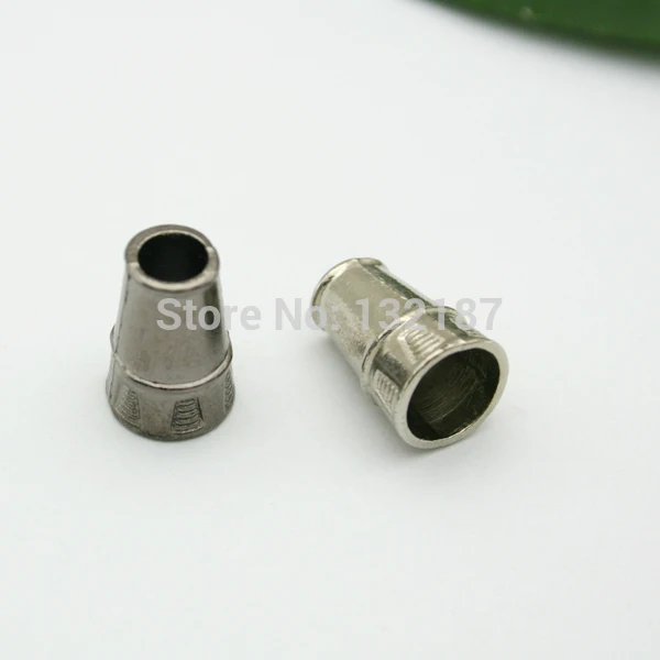 

150pcs/lot metal zinc alloy bell stoppers cord ends lock black/silver BELL-002