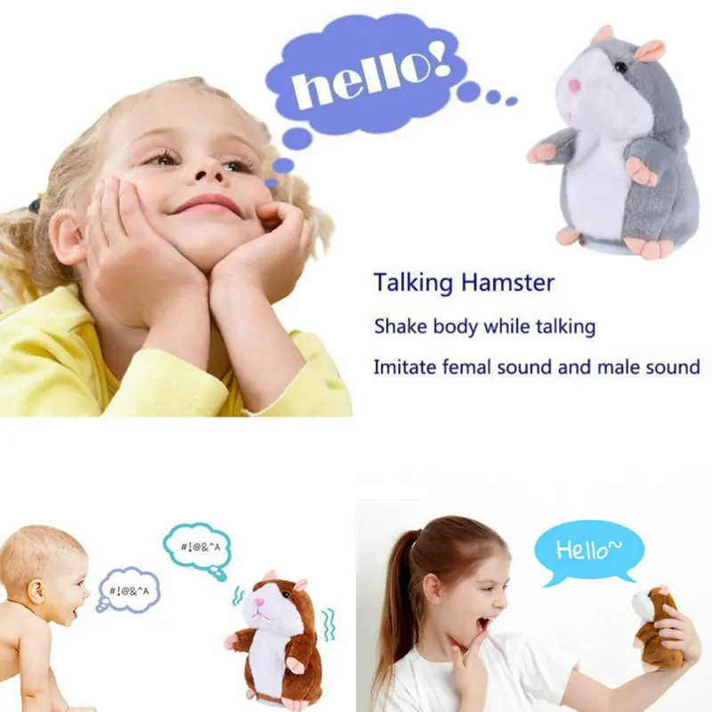 15 см говорить животное хомяк электронные животных плюшевые игрушки имитирует