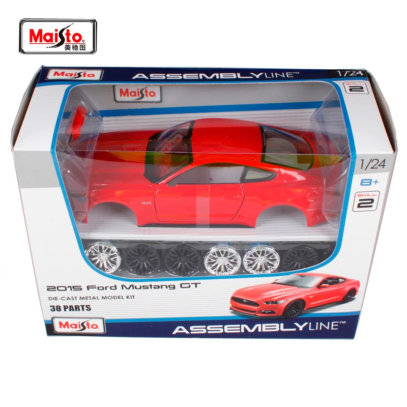 Сборная модель автомобиля Maisto 1:24 2015 Ford Mustang GT 5 0 литой автомобиль сделай сам новая