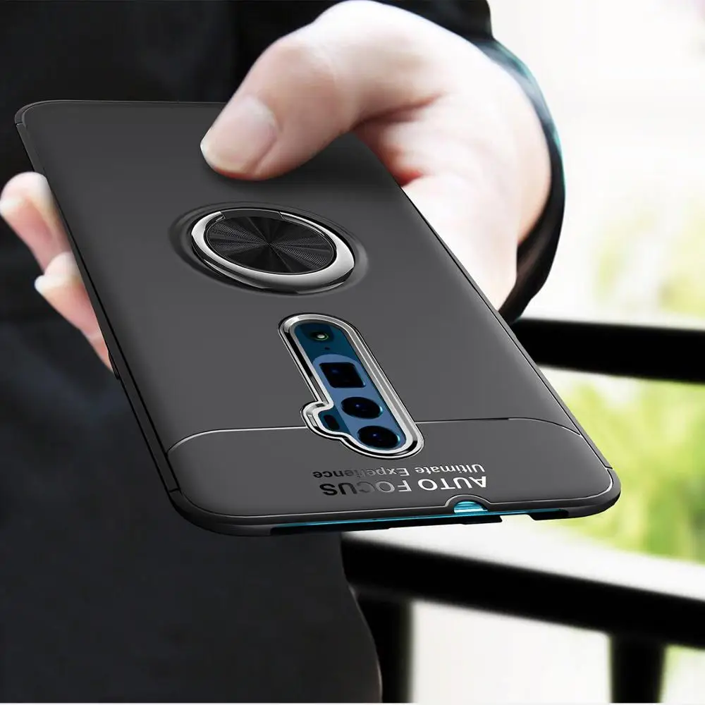 Чехол для Capa Oppo Reno 10X Zoom с кольцом на 360 градусов автомобильный Магнитный чехол