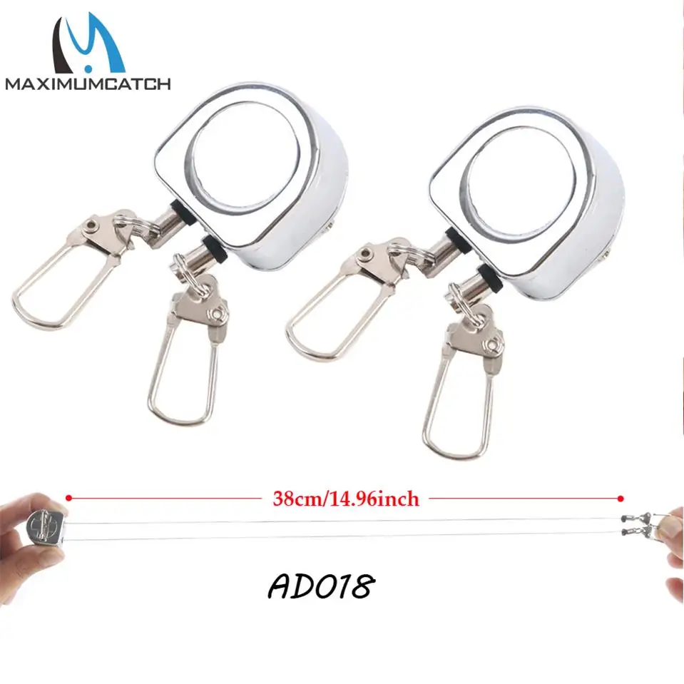 2 pcs AD018 Maximumcatch 2 шт. рыболовный Zinger Ретрактор выдвижная катушка держатель значка стальной шнур Recoil пробка экстрактор каяк инструмент Holde - Цвет: 2 pcs AD018