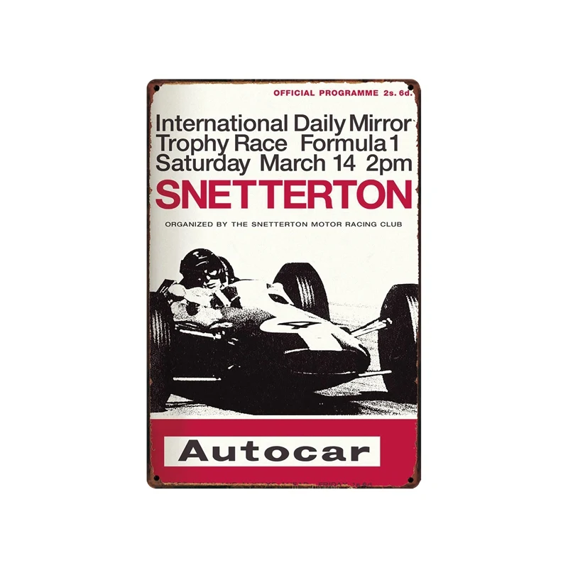 [DecorMan] гоночный автомобиль старый Металл постеры на заказ оптовая продажа