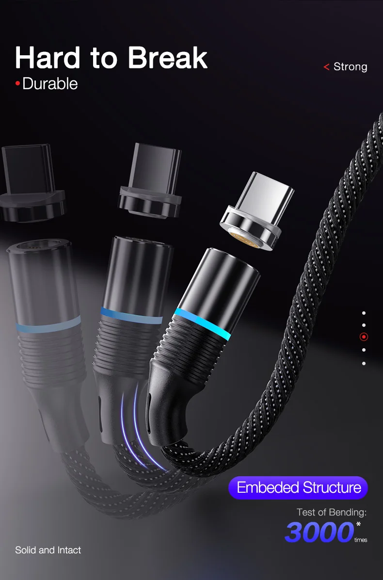 CAFELE QC3.0 Магнитный USB кабель usb type C Micro кабель для iPhone X XS MAX XR 8 7 6 Plus 3A кабель для быстрой зарядки и синхронизации данных