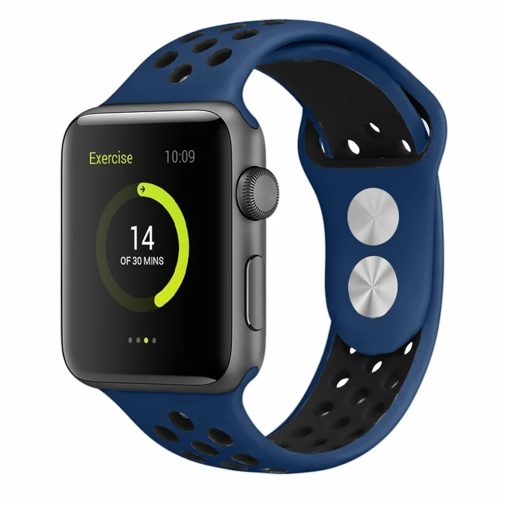 Спортивный силиконовый ремешок для Apple Watch, ремешок для часов Nike, 44 мм, 40 мм, 42 мм, 38 мм, два цвета, сменный ремешок для часов iWatch, серия 5, 4, 3, 2, 1