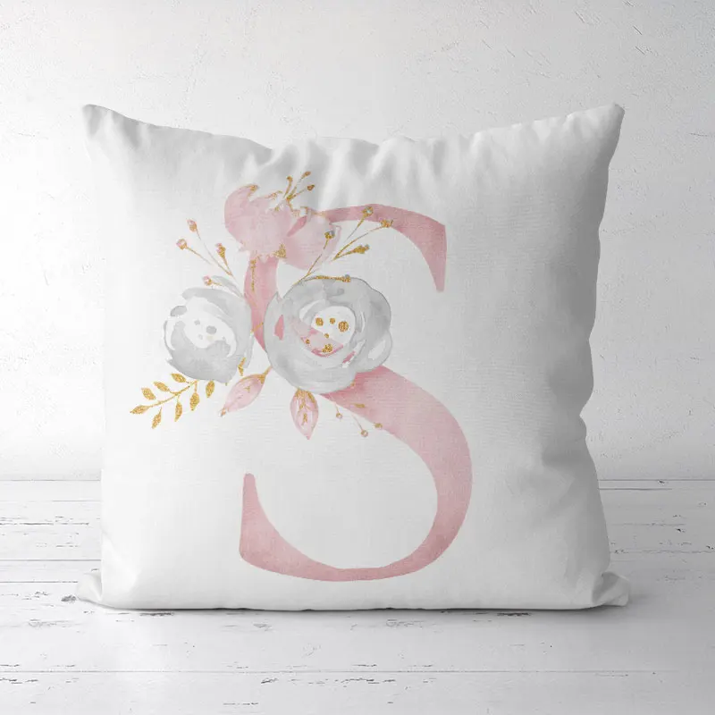 

Pink Letter Decorative Pillow Cushion Covers Pillowcase Cushions for Sofa Bed Home Decor gift velvet Pillowcover Dropshipping