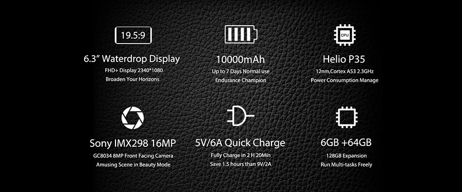 OUKITEL K12 Android 9,0 мобильный телефон 6," 19,5: 9 MTK6765 6G ram 64G rom NFC 10000mAh 5 V/6A Быстрая зарядка отпечатков пальцев Смартфон
