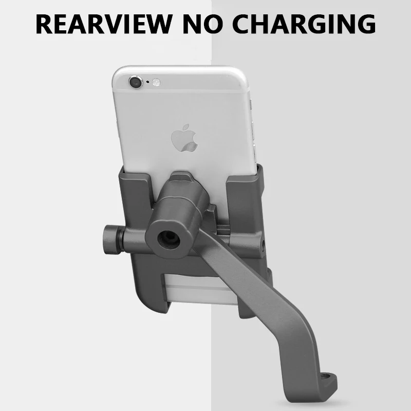 Rearview No Charger YPAY алюминиевый руль мотоцикла держатель телефона для 4-6,2 дюймов телефон крепление с USB зарядное устройство велосипед заднего вида mirro кронштейн Стенд - Цвет: Rearview No Charger