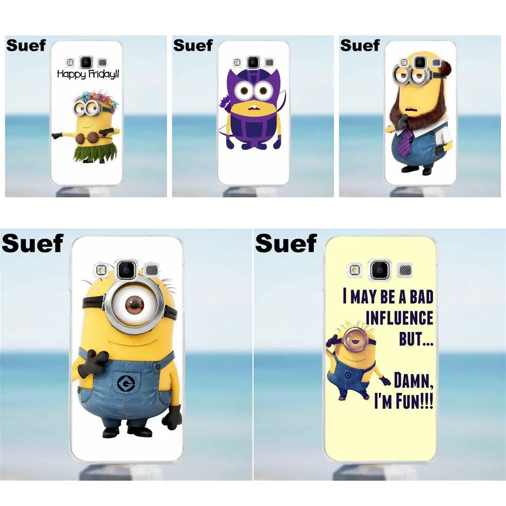 Suef для Galaxy Alpha Core Prime Note 2 3 4 5 S3 S4 S5 S6 S7 S8 mini edge Plus Мягкий чехол телефона с миньонами