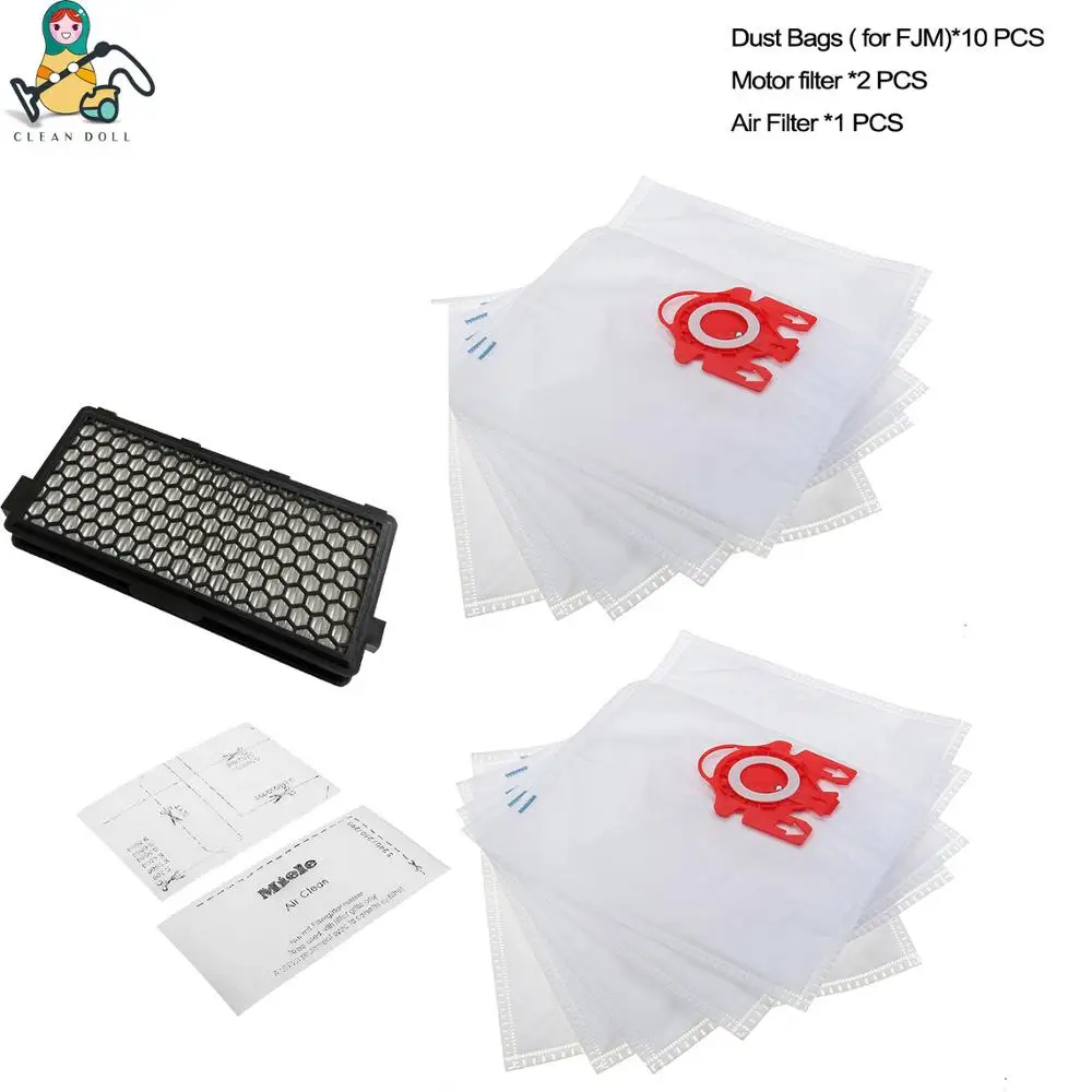 ML-FJM-FLTBG-13PK Чистая кукла, 13-PACK, мешки для пыли и фильтр HEPA SF-50 для Miele FJM 9917730 Complete C1 S4000 S6000 S4 S6, мешки и фильтры - Цвет: ML-FJM-FLTBG-13PK