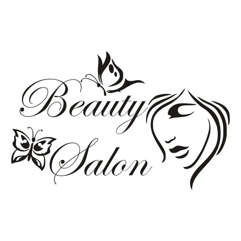 

Long Hair Girl Butterfly Wall Decal Home Decor Living Room Beauty Salon Quotes Wall Sticker For Barbershop Removable Mural ZA546