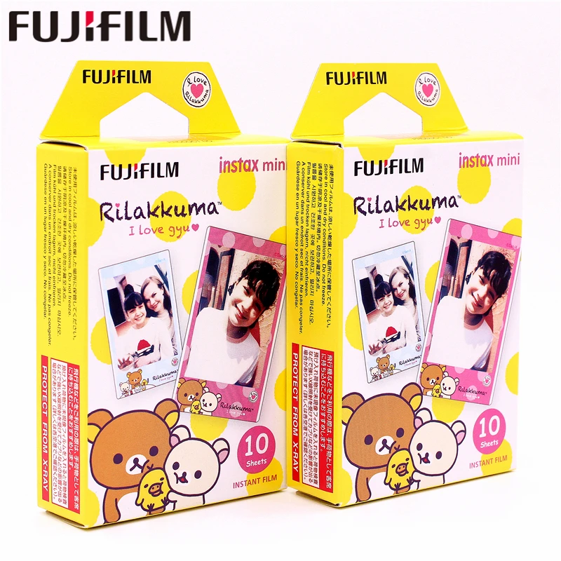 Оригинал Fujifilm 20 листов Instax Mini RILAKKUMA мгновенных Фильм фотобумага для 8 7 s 25 50 90 9 SP 1 2