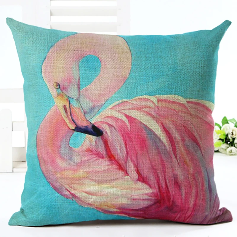 Сделать Подушки-45 см * 45 Чехлы для подушек пальмовых листьев Фламинго кактус