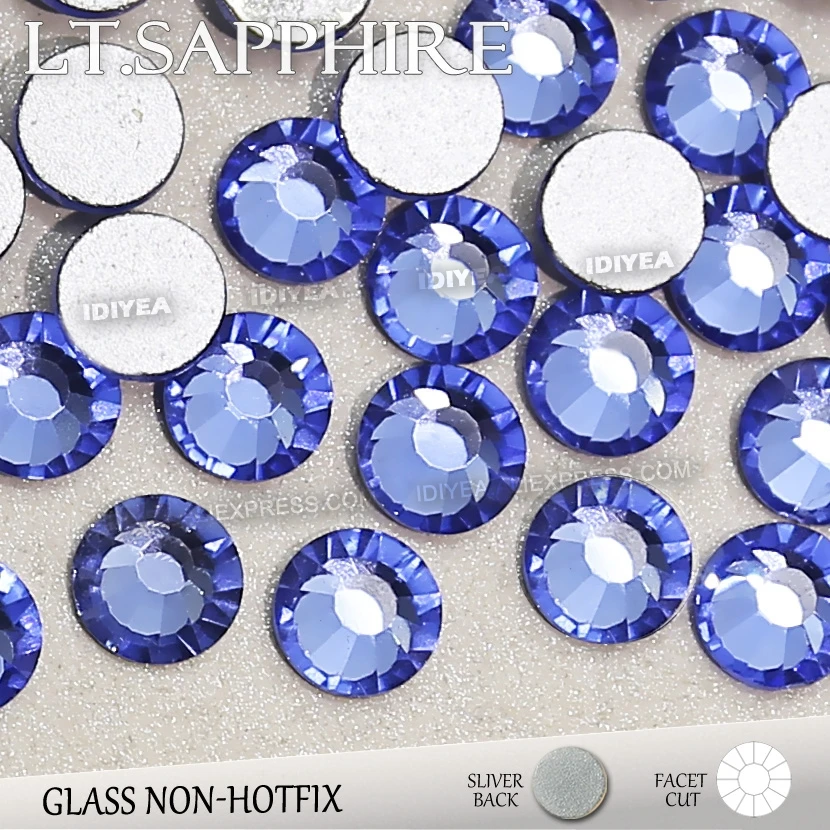 Lt.Sapphire SS3 SS4 SS5 SS6 SS10 SS20 SS30 для дизайна ногтей Стразы Блестящий плоский задник