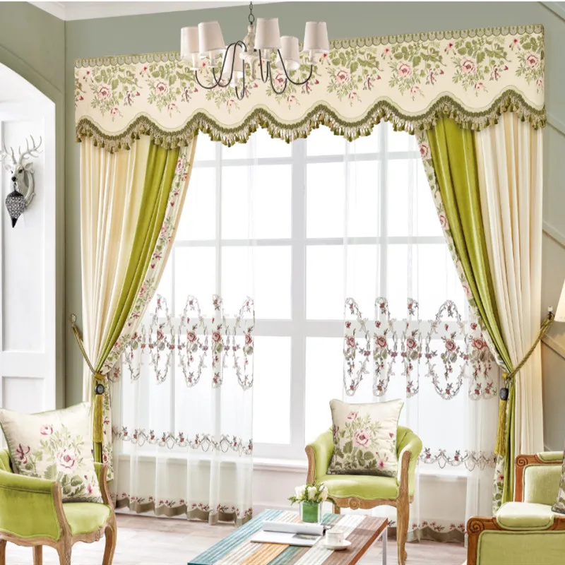 Шторы с вышивкой на заказ роскошные шторы в европейском стиле для гостиной