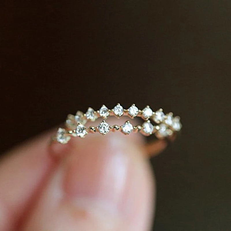 1 шт. изысканные кольца с кристаллами Изысканные Золотые для женщин модное кольцо