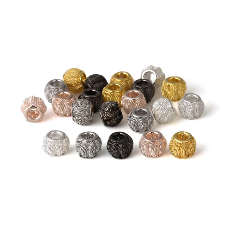 Ckysee 10Pcs/lot 14x22mm Round Spacer Beads With 5mm Hole Big Metal Iron Charms For Diy Jewelry Making Supplies | Украшения и