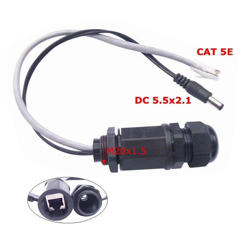 25 см RJ45 POE CAT 5E 8 pin сеть IP68 Водонепроницаемый Кабельный разъем M20 с кабелем