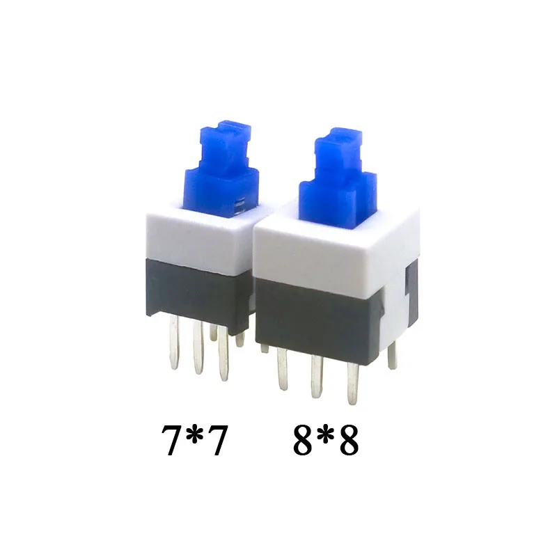 20 шт./лот 8*8 DIP 6 PIN 12V 0.5A кнопочный переключатель тактильный такт прямой штекер в