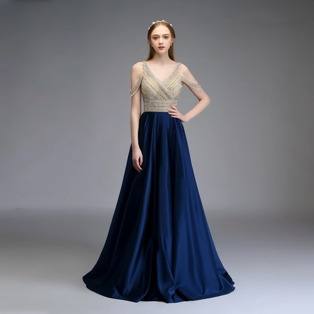 Женское вечернее платье до пола SSYFashion элегантное роскошное банкетное атласное с