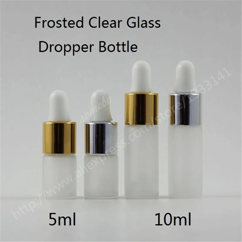 

200pcs/lot 3ml 5ml Clear Frosted Glass Dropper Bottle, Small Frosted Dropper Bottle Pipette, 3cc 5cc Glass Bottle with Dropper