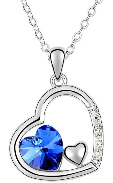 Ожерелье с подвеской в виде сердца из австрийского хрусталя Модная бижутерия