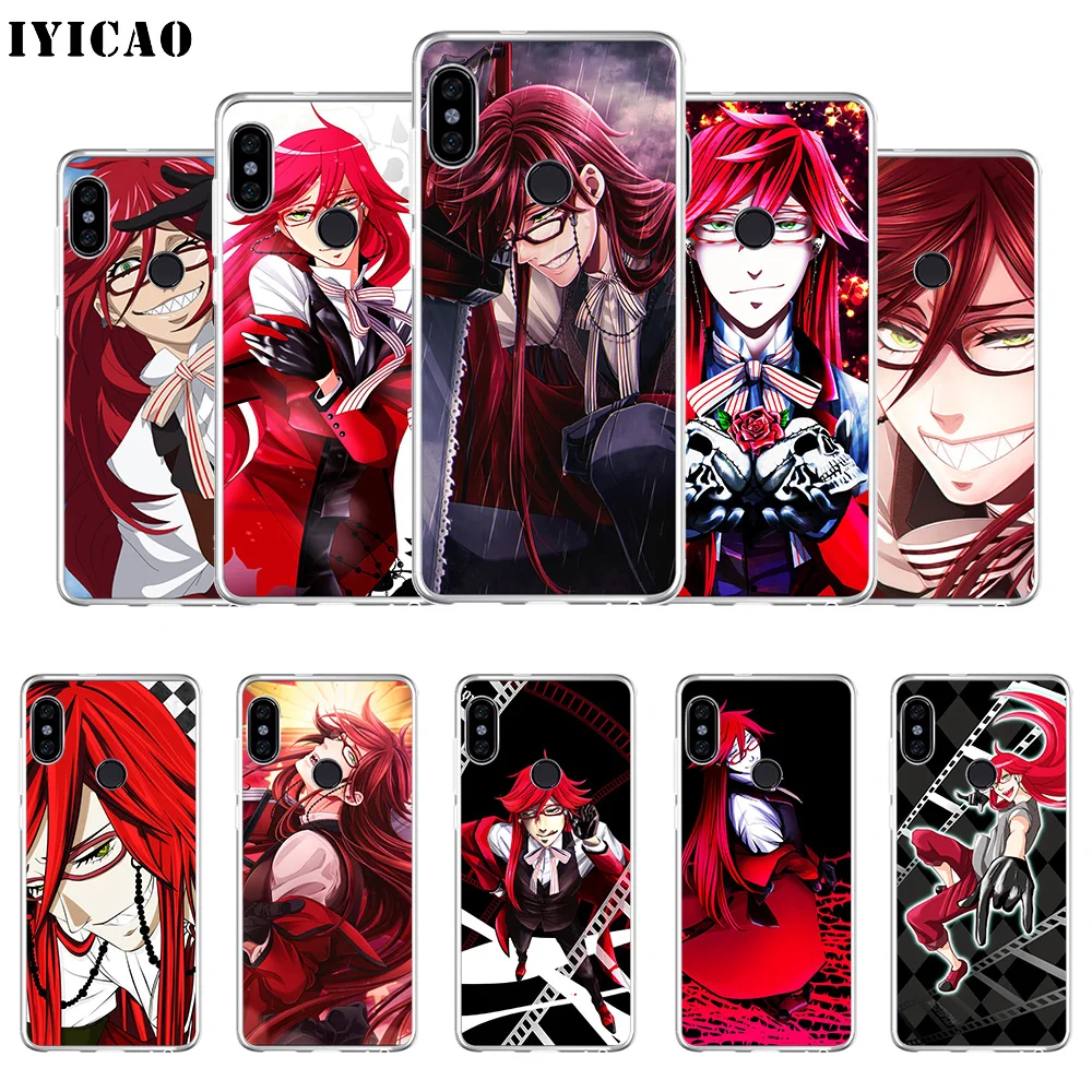 IYICAO Черный Дворецкий Grell Sutcliff Мягкий силиконовый чехол для телефона Xiaomi Mi 9 8 SE 6 A1 A2