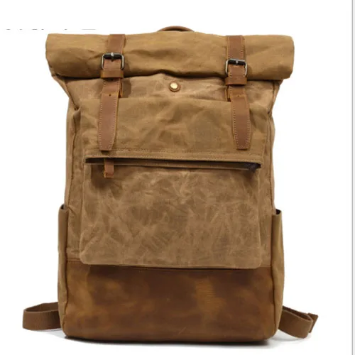 ArmyGreen мужской ретро холщовый двойной рюкзак через плечо школьные сумки большая