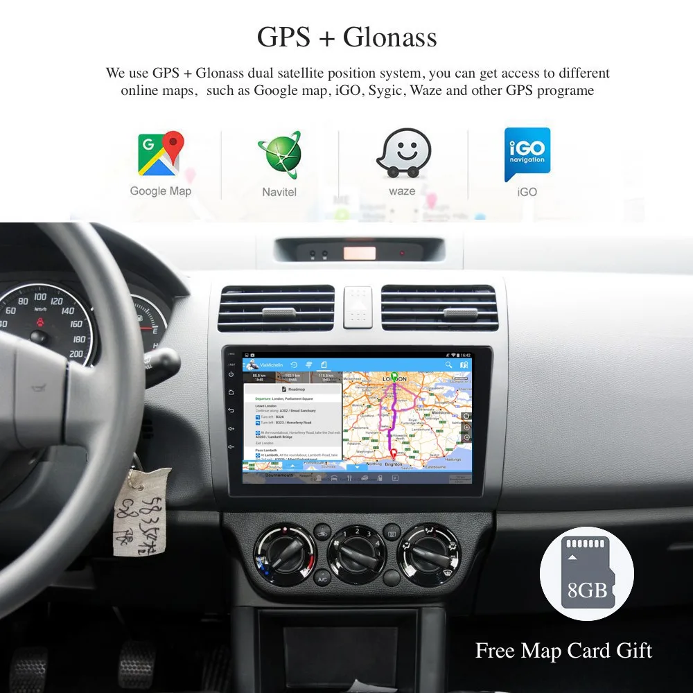 10 2 &quot1 din автомобильное радио GPS Android 8 0/7 1 для Suzuki Swift мультимедиа 2005 2006 2007 2008 2009 2010