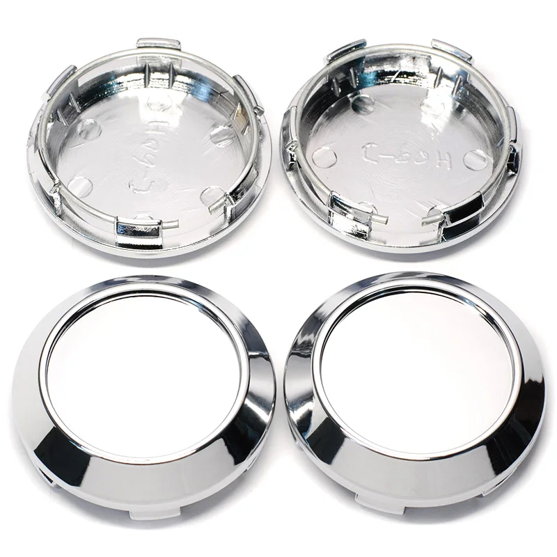 4Pcs/lot 60mm ABS Chrome Auto Car Wheel Center Hub Caps Cover Hubcaps Rim Automobile Dust Cover Fit 42mm Car Logo Emblem Badge