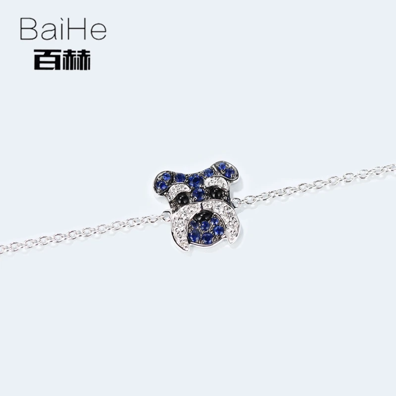 BAIHE Solid 14 K белое золото 0.08ct Сертифицированный H/SI натуральные бриллианты юбилей женские модные ювелирные изделия Уникальный браслет