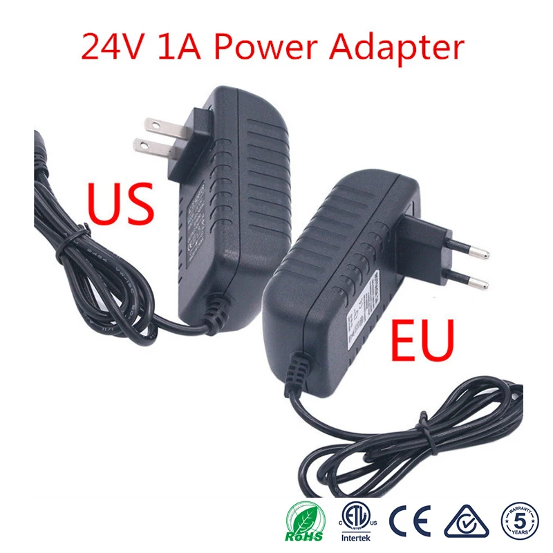 Адаптер питания DC 24 V 1A Универсальный зарядный адаптер 110 220 EU US Plug Swiching для 5050 3528