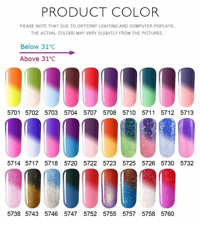 Зация Температура изменение Long Lasting Nail ногтей uv гель база thermo настроение Цвет