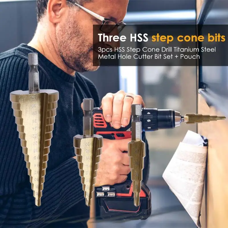 Сверло конус из стали шестигранный инструмент для сверления конической формы 4 22