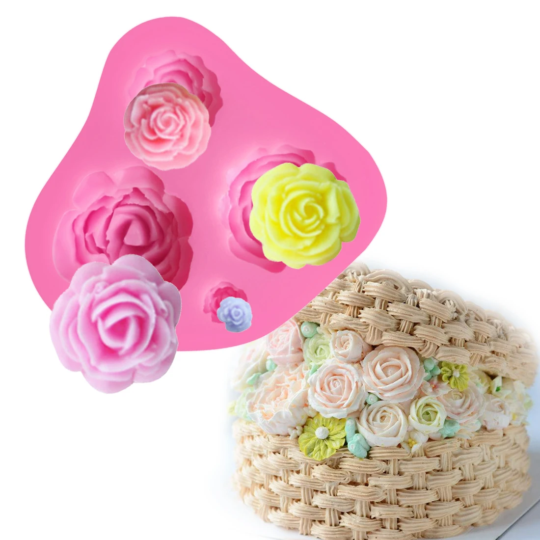 1 шт. форма розы силиконовый для тортов и мыла формы DIY Fondant Инструменты Sugarcraft
