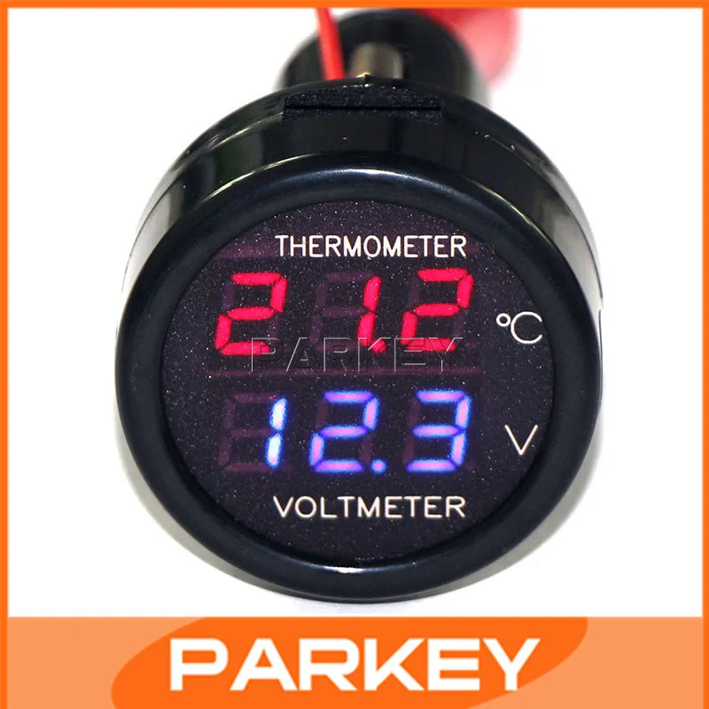 DC Voltage Temperature Measurement 12V/24V 2in1 Red Blue LED battery voltage monitoring SUV/Taxi/Bus/Large trucks etc #100007 |