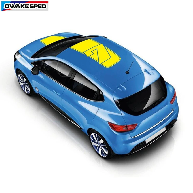Виниловая наклейка на крышу для Renault Clio Auto № 7 графические спортивные полосы