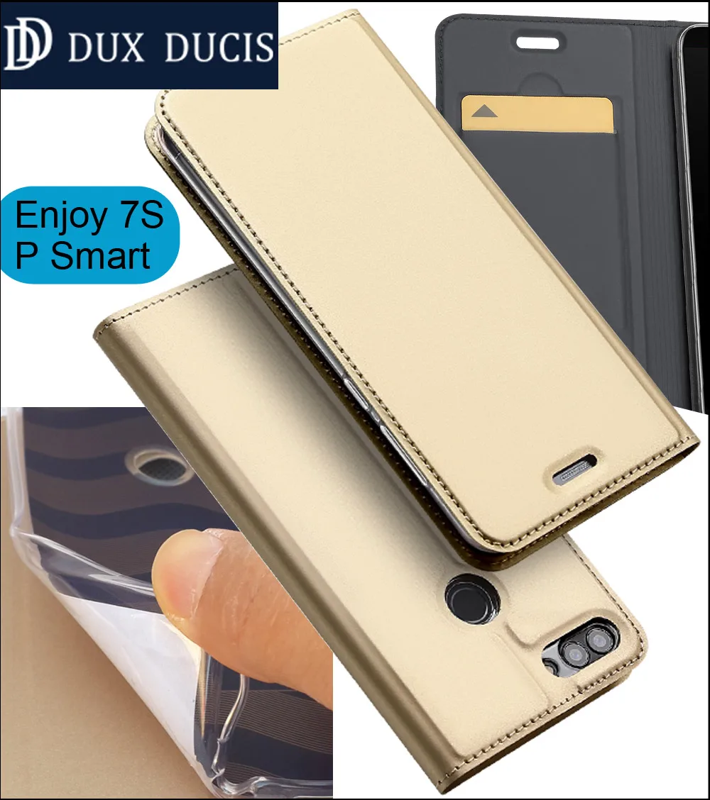 Оригинальный чехол DUX DUCIS для Huawei Enjoy 7S 5 65 дюйма Кожаный книжка с откидной крышкой P