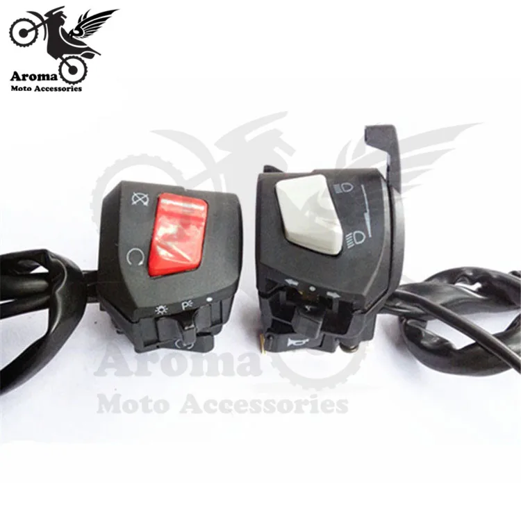 1 пара универсальных черных мотоциклетных переключателей освещение мощности