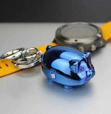 35*55 мм Милая свинья плазменная Зажигалка Ветрозащитная LED брелок Металлический